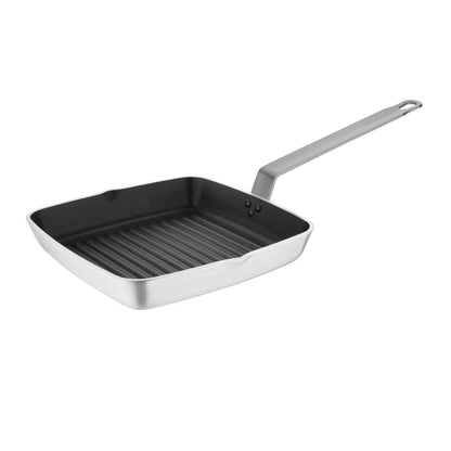 DL942 Vogue aluminium vierkante anti-aanbak teflon geribbelde grillpan 24cm