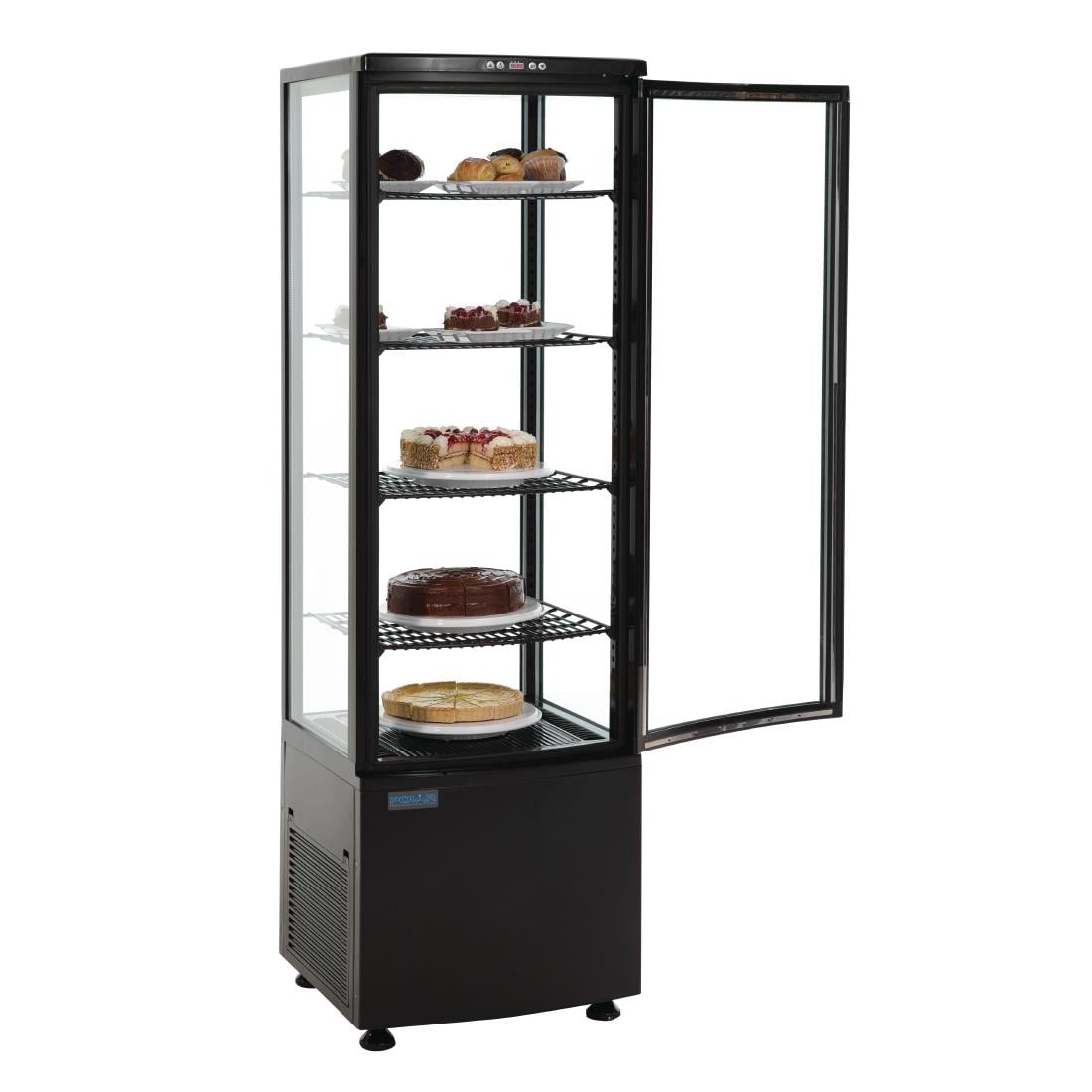 DP289 Polar C-serie koelvitrine met gebogen glasdeur 235L zwart
