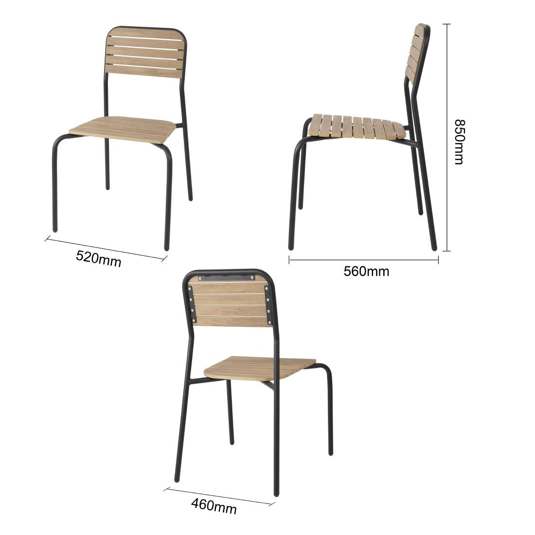 FU537 Bolero Santorini Tuinstoelen Met Houteffect (4 Stuks)