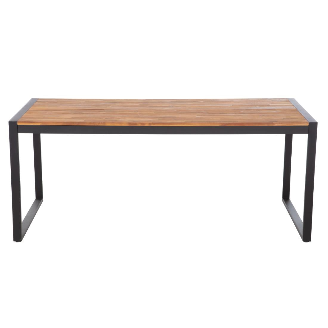 DS157 Bolero rechthoekige stalen en acaciahouten industriële tafel 180x90cm