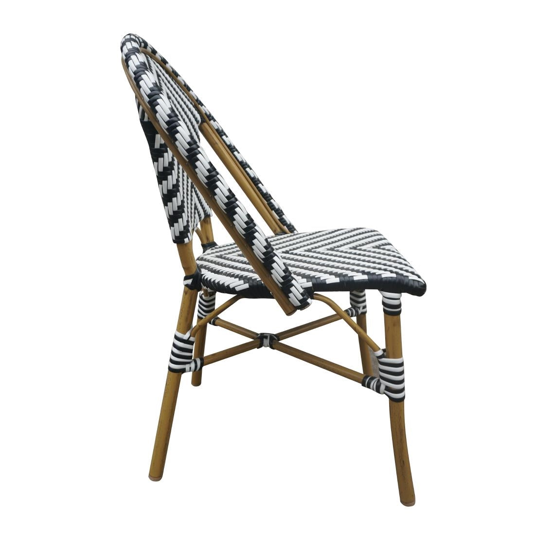 CH111 Bolero Parijse stijl rotan bijzetstoel zwart (2 stuks)