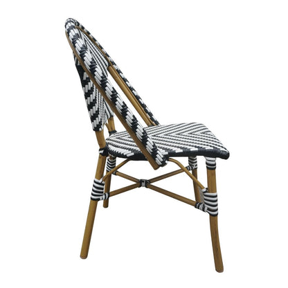 CH111 Bolero Parijse stijl rotan bijzetstoel zwart (2 stuks)