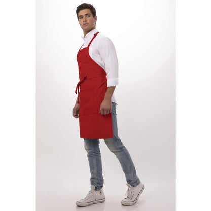 B196 Chef Works halterschort rood