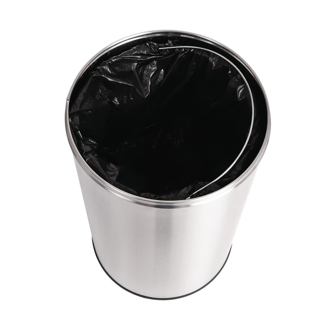 GK972 Bolero RVS bullet afvalbak open-top zilver 40Ltr
