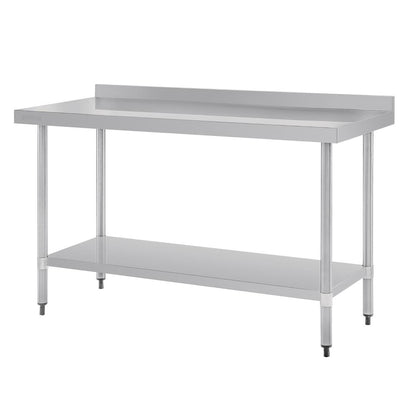 GJ508 Vogue RVS werktafel met achteropstand 90x150x70cm