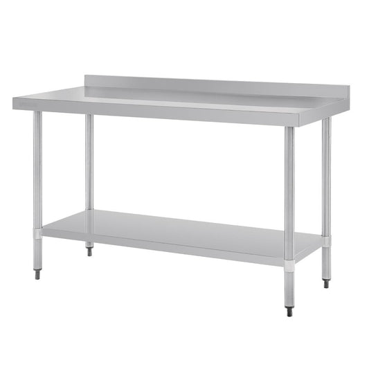 GJ508 Vogue RVS werktafel met achteropstand 90x150x70cm
