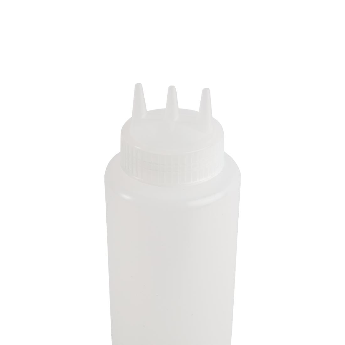 CW726 Vogue knijpfles met 3 spuitmonden transparant 1Ltr