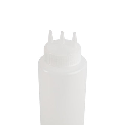 CW726 Vogue knijpfles met 3 spuitmonden transparant 1Ltr