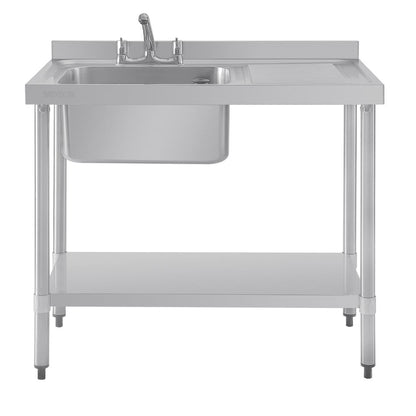 DY820 Vogue RVS spoeltafel enkele spoelbak aan linkerzijde 100x60cm