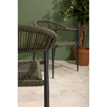 HZ592 Bolero Eden PE gevlochten rattan outdoor armstoelen groen (4 stuks)