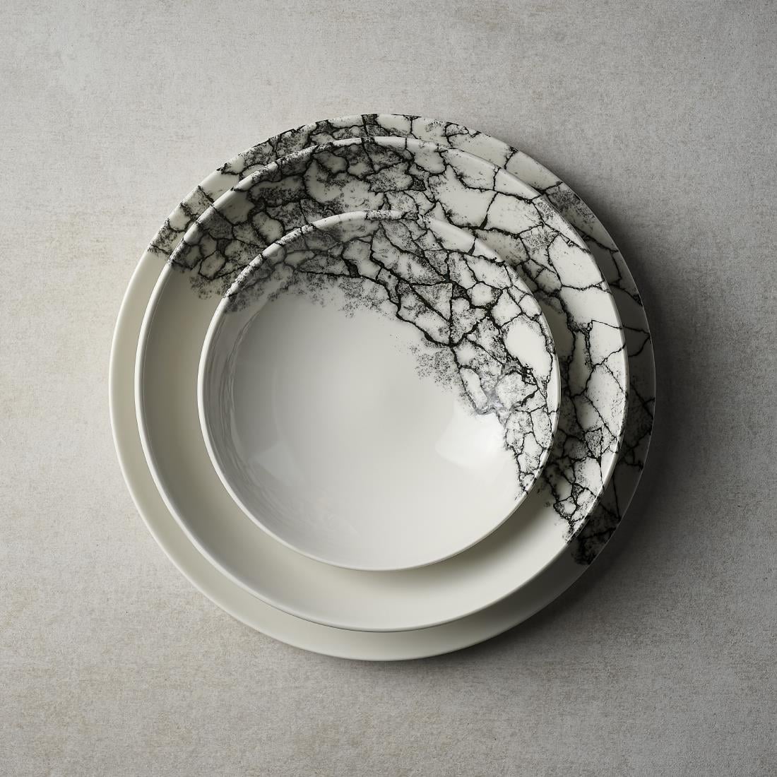 CU665 Churchill Kintsugi Accents Quartz Black Evolve Coupe Bord 26cm (12 stuks)