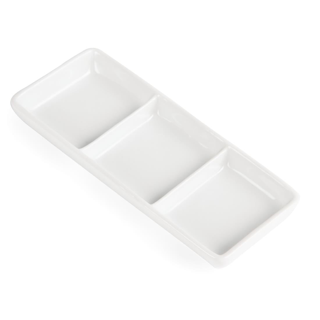C336 Olympia Whiteware verdeelschaaltje 3 vakken (12 stuks)
