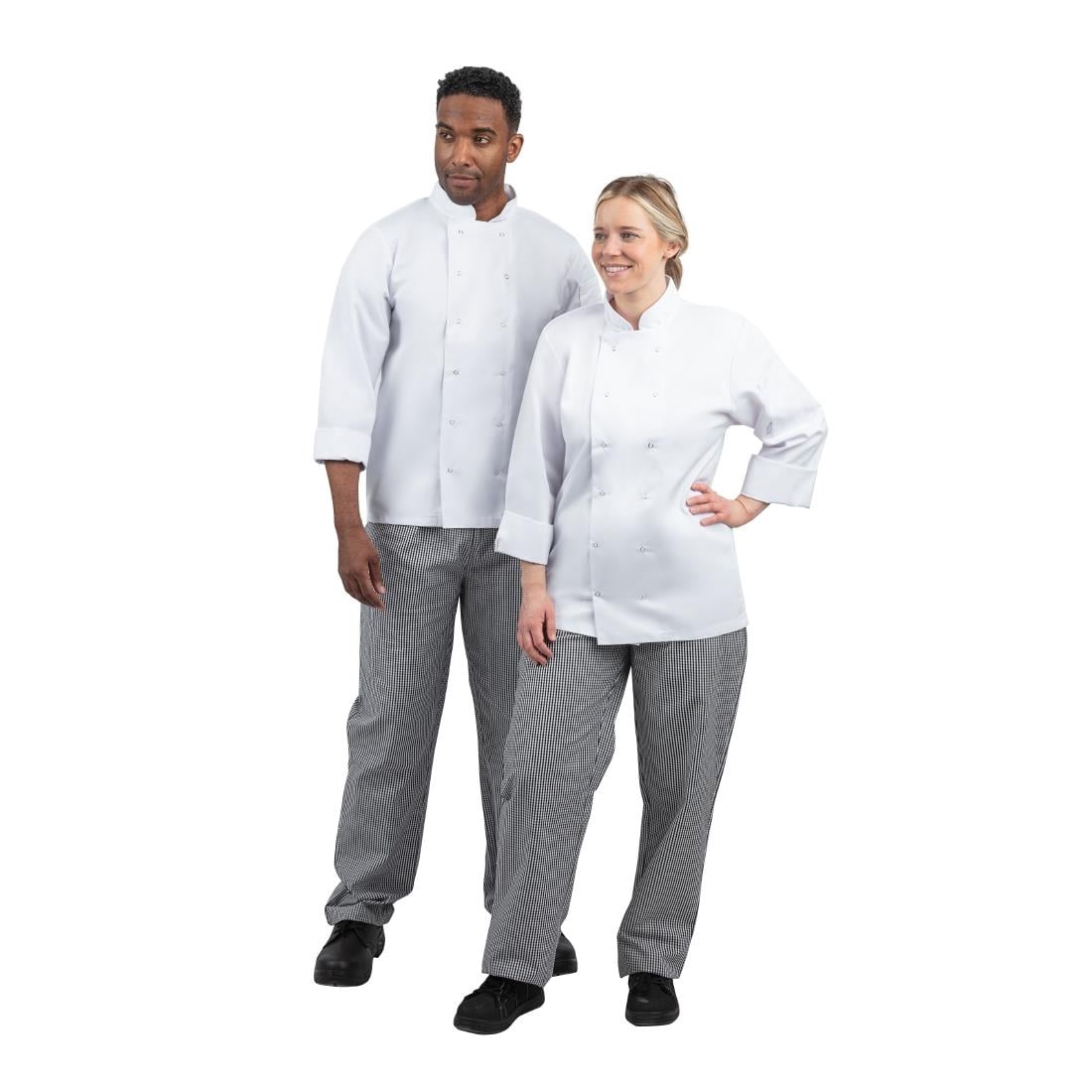 DL712-L Whites Vegas unisex koksbroek zwart-wit geruit L