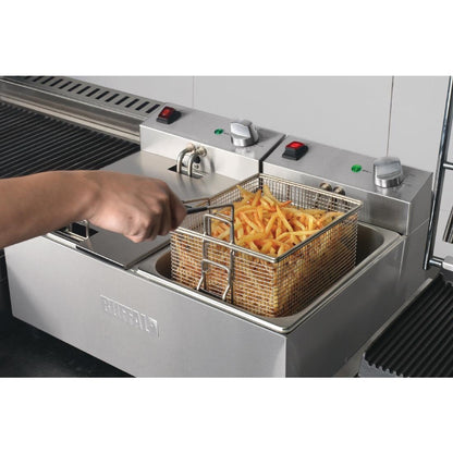FC257 Buffalo dubbele tank dubbele mand 2x5ltr countertop friteuse 2x2.8kw