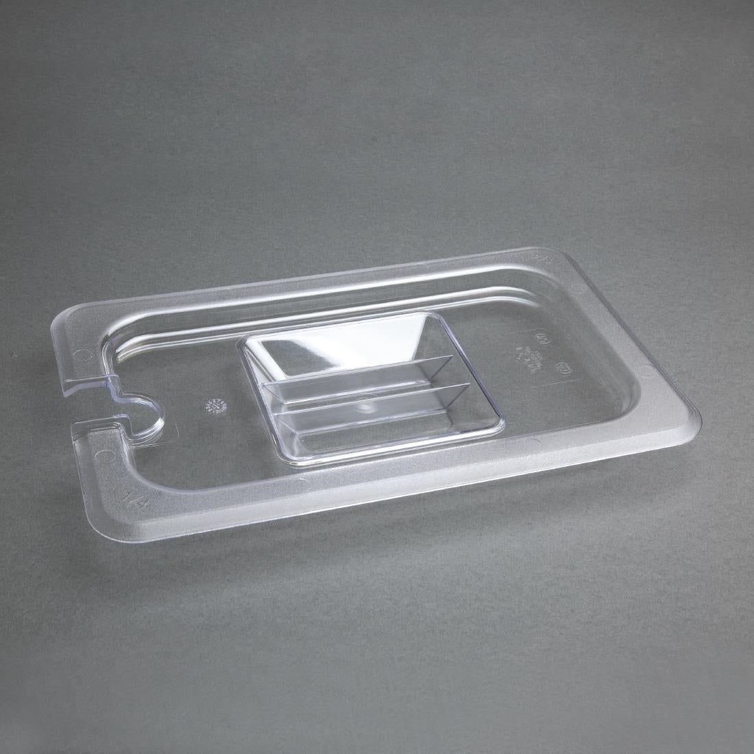 U253 Vogue polycarbonaat deksel met lepeluitsparing GN 1/4