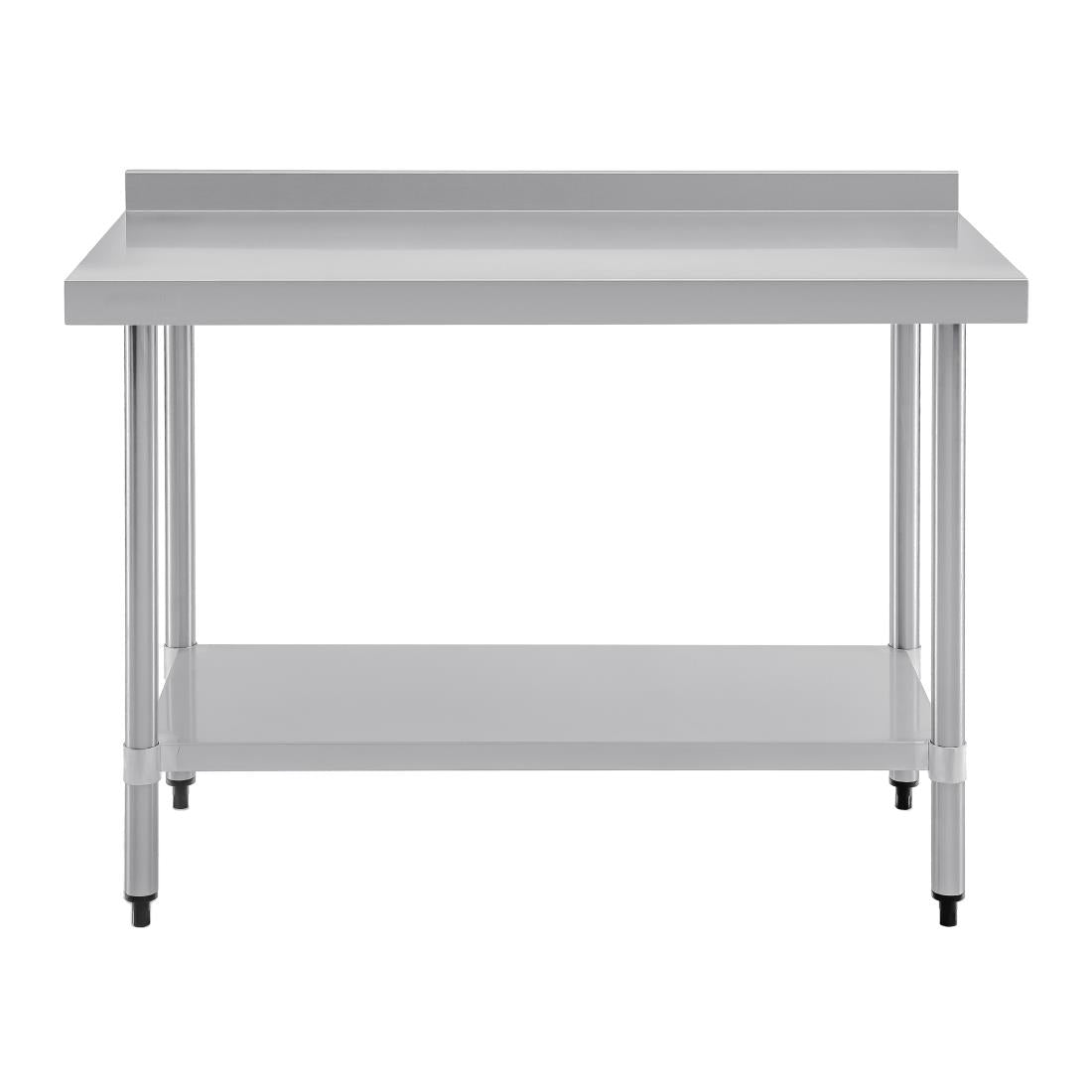 T381 Vogue RVS werktafel met achteropstand 90x120x60cm