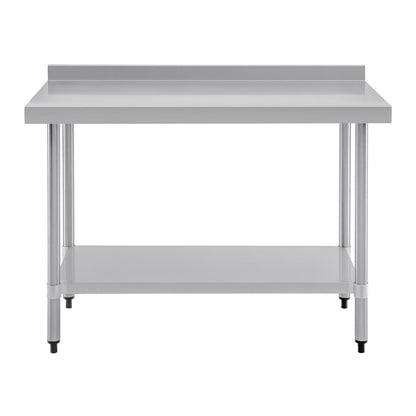 T381 Vogue RVS werktafel met achteropstand 90x120x60cm