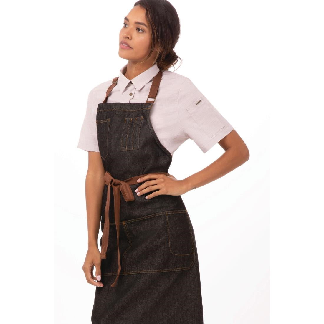 B720 Chef Works Urban Memphis halterschort zwart