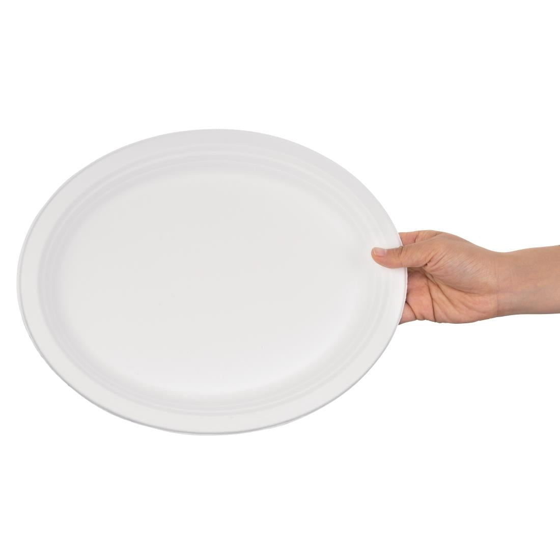 FC535 Fiesta Compostable composteerbare bagasse borden ovaal 316mm (50 stuks)