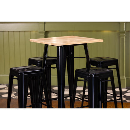 FB595 Bolero Bistro bartafel met houten blad zwart