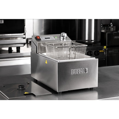 CU622 Buffalo Enkel Elektrische Friteuse met Timer 5Ltr