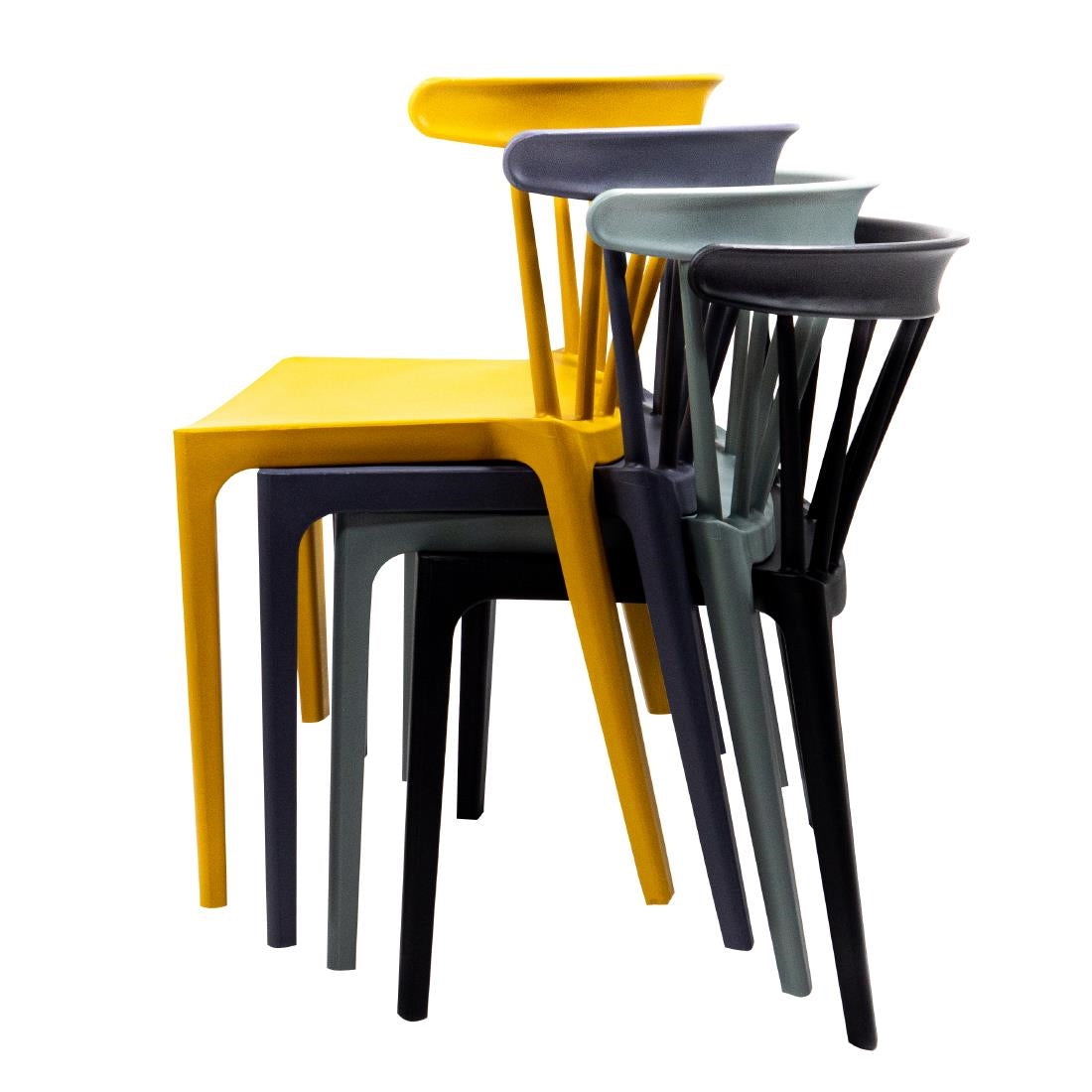 FT972 Windson polypropyleen stoelen antraciet (4 stuks)