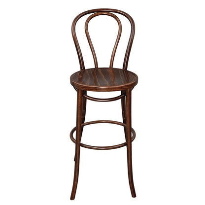 CW012 Fameg Bentwood barkruk beukenhout met walnoot finish