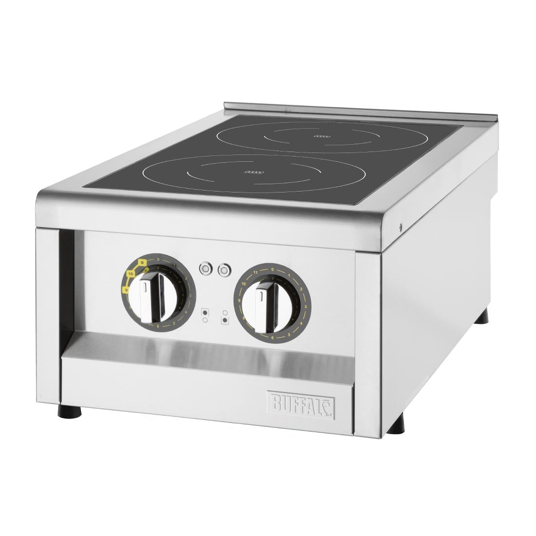 FU218 Buffalo 600-Serie Inductiekookplaat Met Dubbele Zone, 3 Kw. Let Op: Alleen Aanrechtmodel. Onderkast Wordt Apart Verkocht