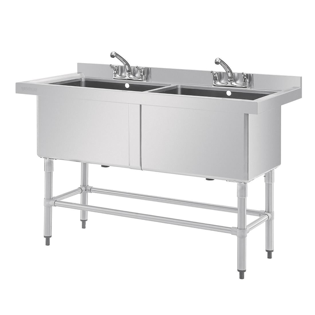 CF406 Vogue diepe dubbele RVS spoelbak