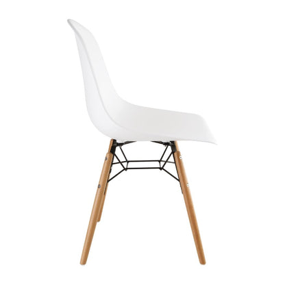 DM840 Bolero Arlo polypropyleen stoelen met houten poten wit (2 stuks)