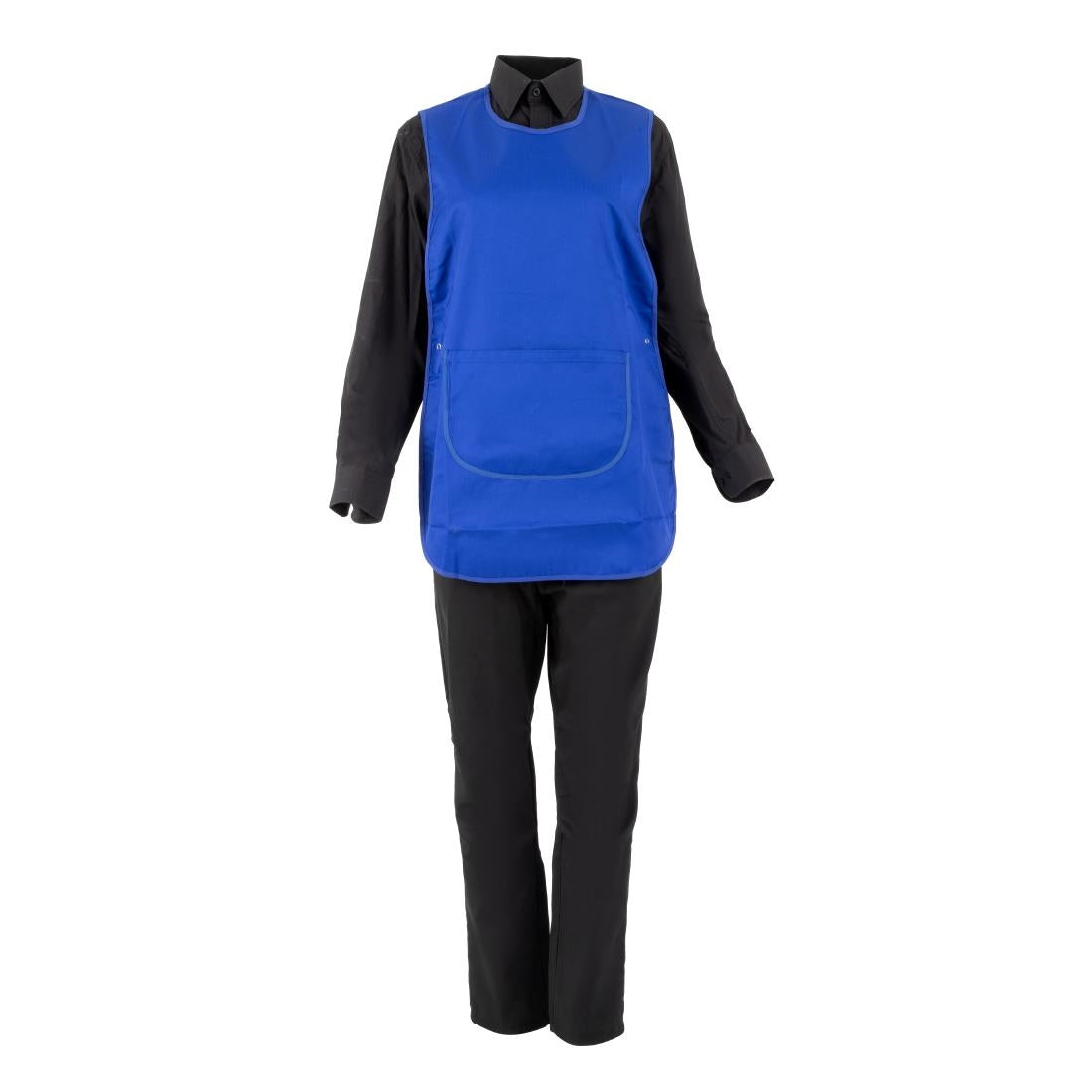 B043 Whites overgooierschort met zak royal blue