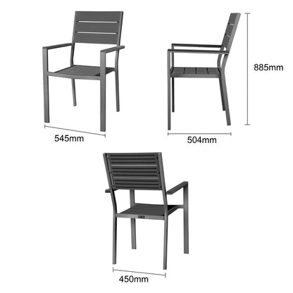 HZ022 Bolero Valletta Grijze Stoelen Met Armleuningen (4 stuks)