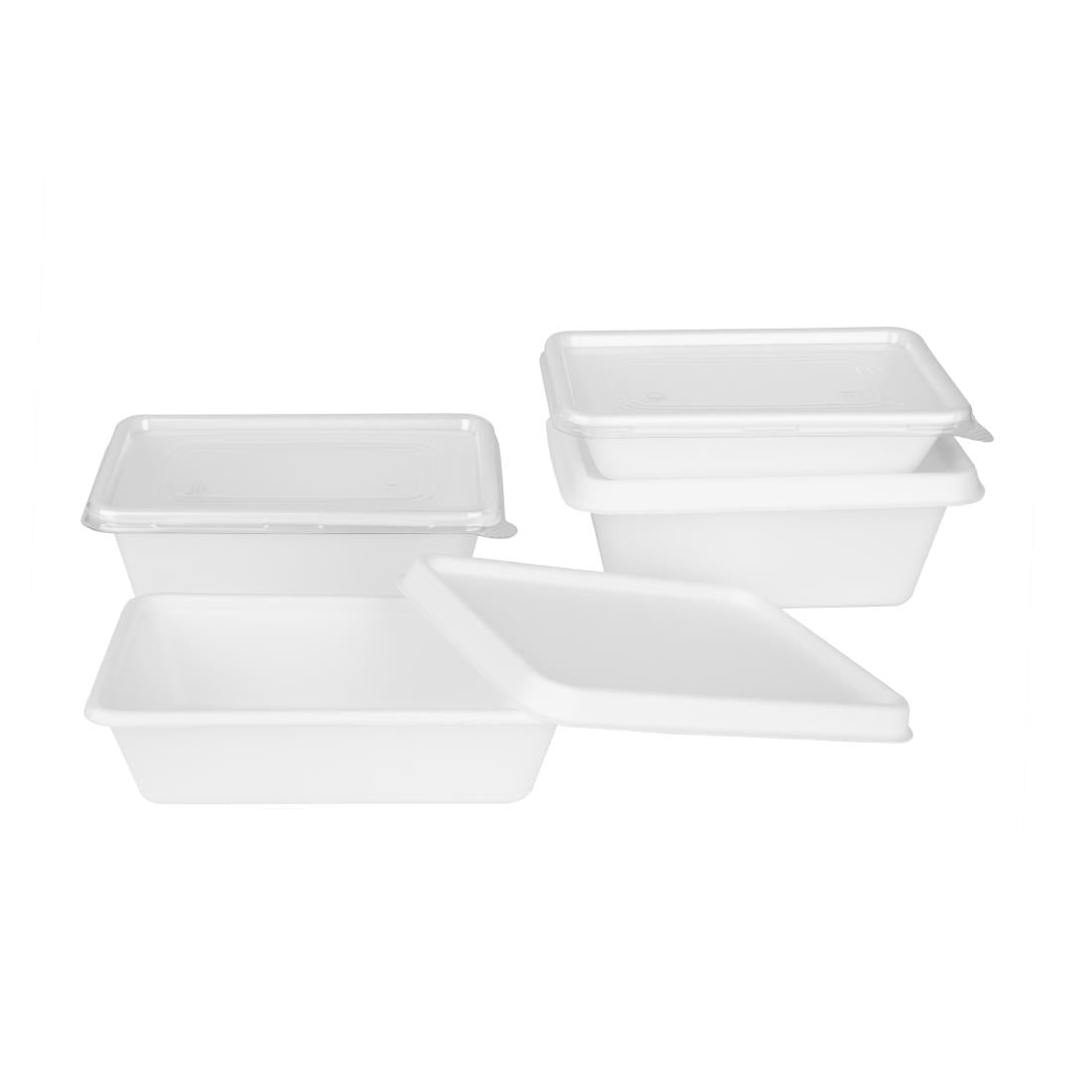HW033 Fiesta Composteerbare Suikerriet Voedselcontainer 500ml (100 stuks)