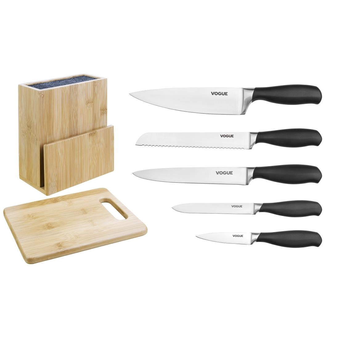 SA610 Vogue 5-delige soft-grip messenset met messenblok en snijplank