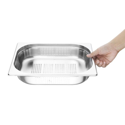 K844 Vogue geperforeerde RVS GN 1/2 bak 65mm