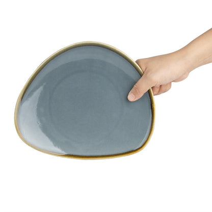 GP342 Olympia Kiln Driehoekige Borden Blauw 23cm (6 Stuks)