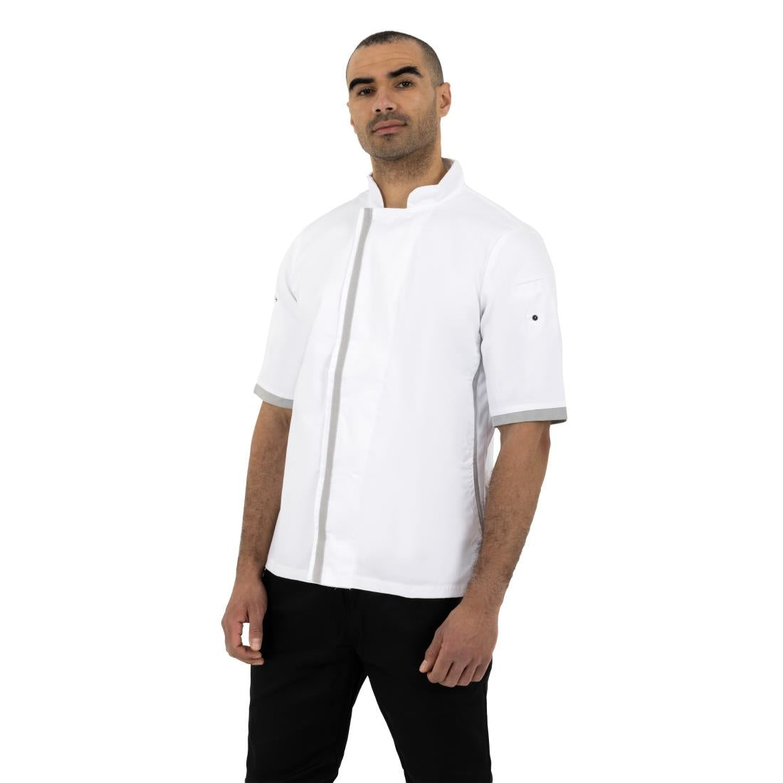 B998-XS Southside unisex koksbuis korte mouw wit XS