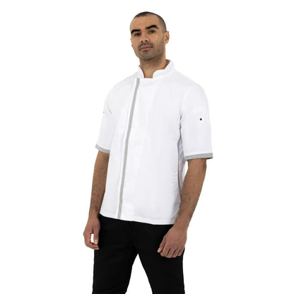 B998-XS Southside unisex koksbuis korte mouw wit XS