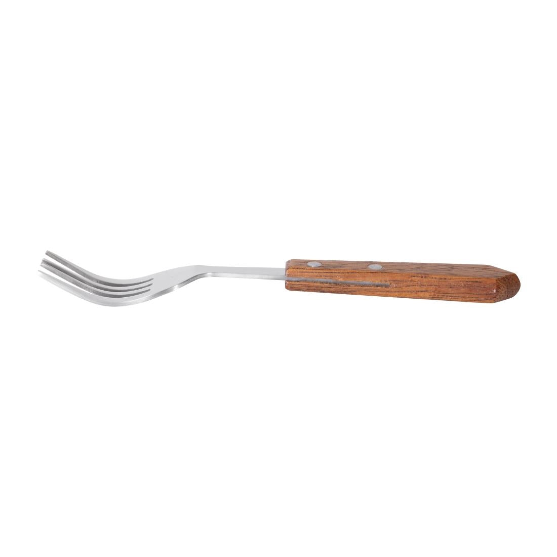 C137 Olympia steakvork met houten heft (12 stuks)
