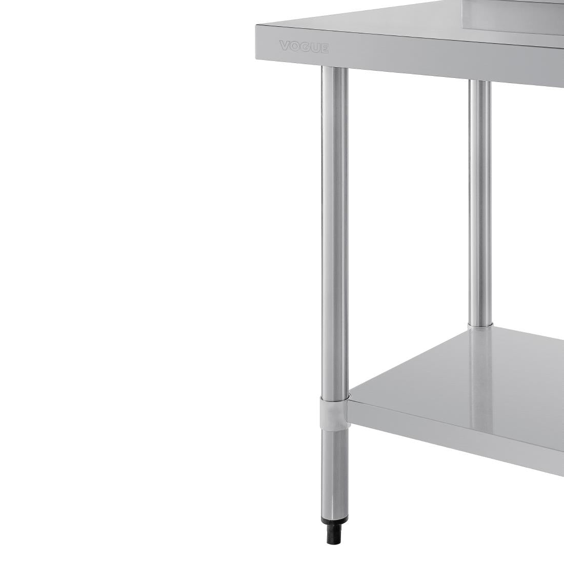 T380 Vogue RVS werktafel met achteropstand 90x90x60cm