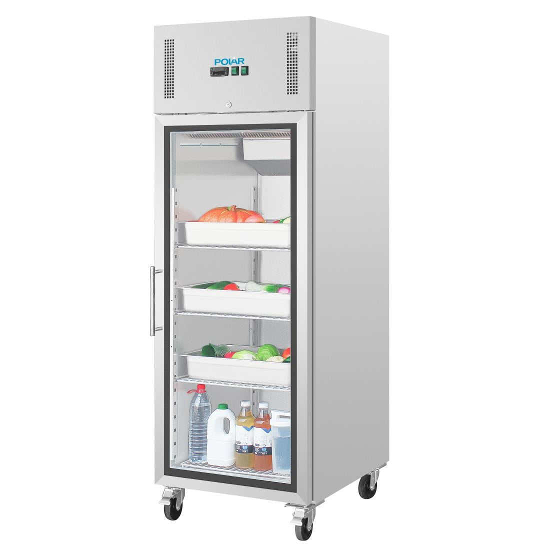 CW197 Polar G-serie Gastro 1-deurs koeling met glazen deur 600Ltr