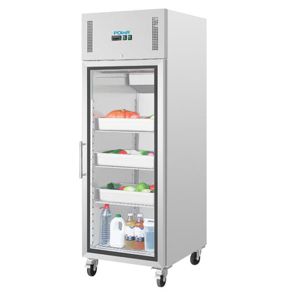 CW197 Polar G-serie Gastro 1-deurs koeling met glazen deur 600Ltr