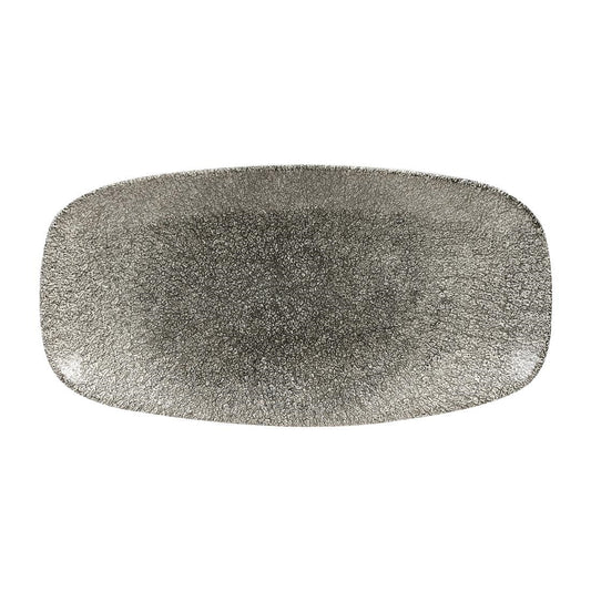 HC775 Churchill Raku Quartz Black Chefs Ovaal Bord 29.8 x 15.2cm (12 stuks)