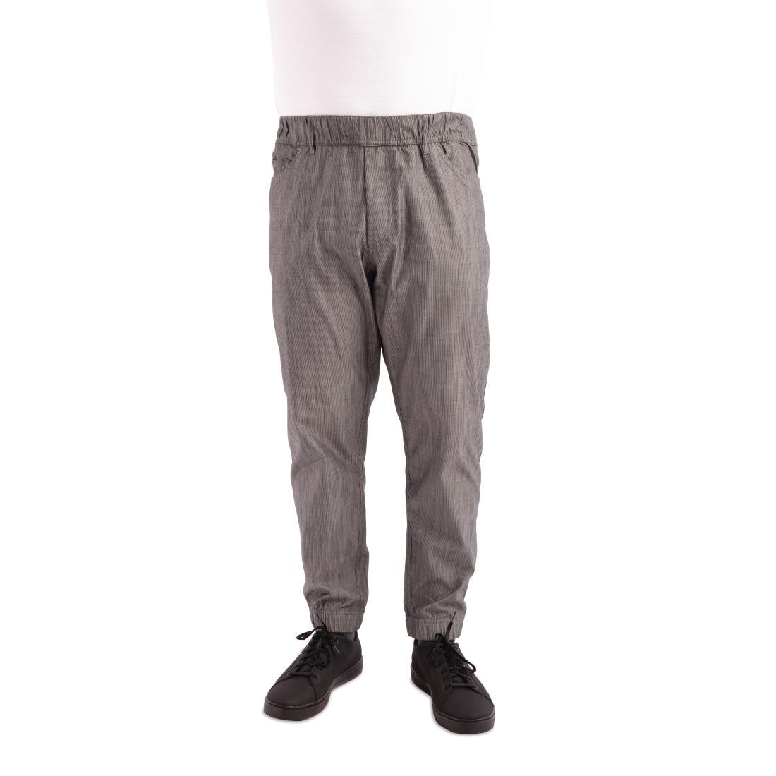 BB300-XL Chef Works Urban Jogger 257 koksbroek zwart-wit fijn gestreept XL