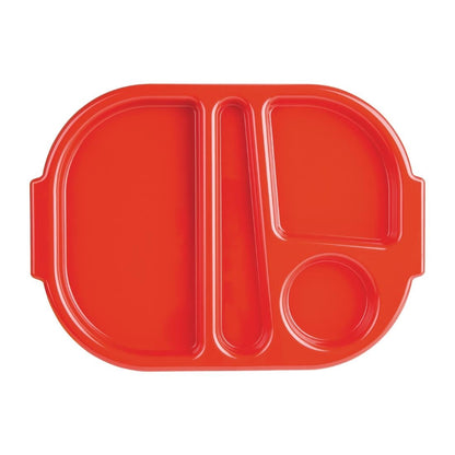 DL126 Olympia Kristallon Voedselschalen Klein Polycarbonaat Compartiment Rood 322mm
