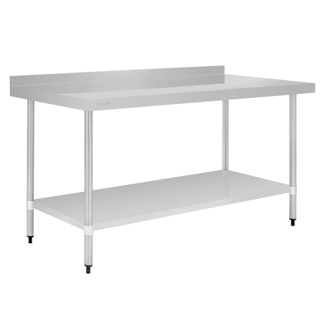 GJ509 Vogue RVS werktafel met achteropstand 90x180x70cm