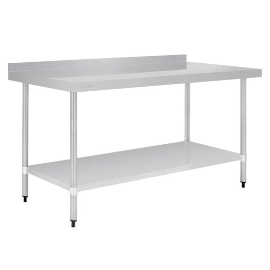 GJ509 Vogue RVS werktafel met achteropstand 90x180x70cm