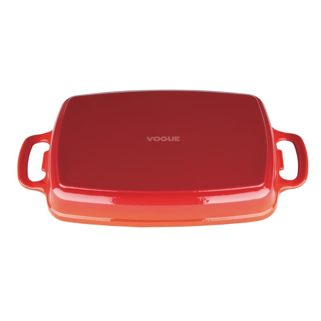 GH320 Vogue rechthoekige gietijzeren ovenschaal rood 2,8Ltr