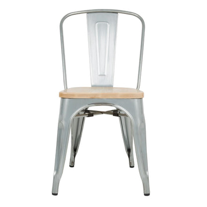GM642 Bolero Bistro gegalvaniseerd stalen stoelen met houten zitting (4 stuks)