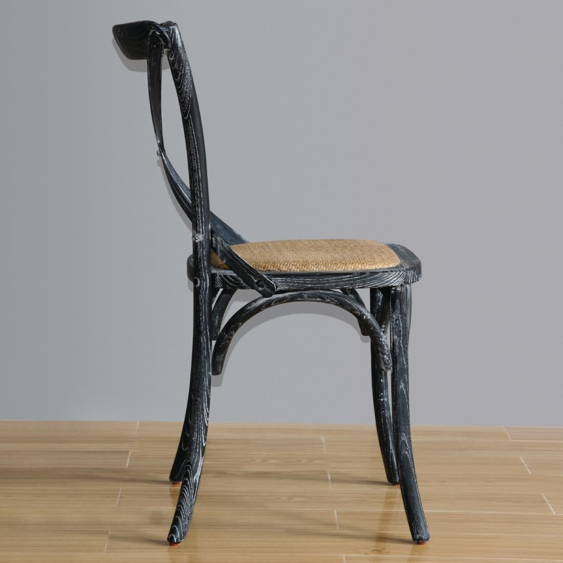 GG654 Bolero houten stoel met gekruiste rugleuning black wash (2 stuks)